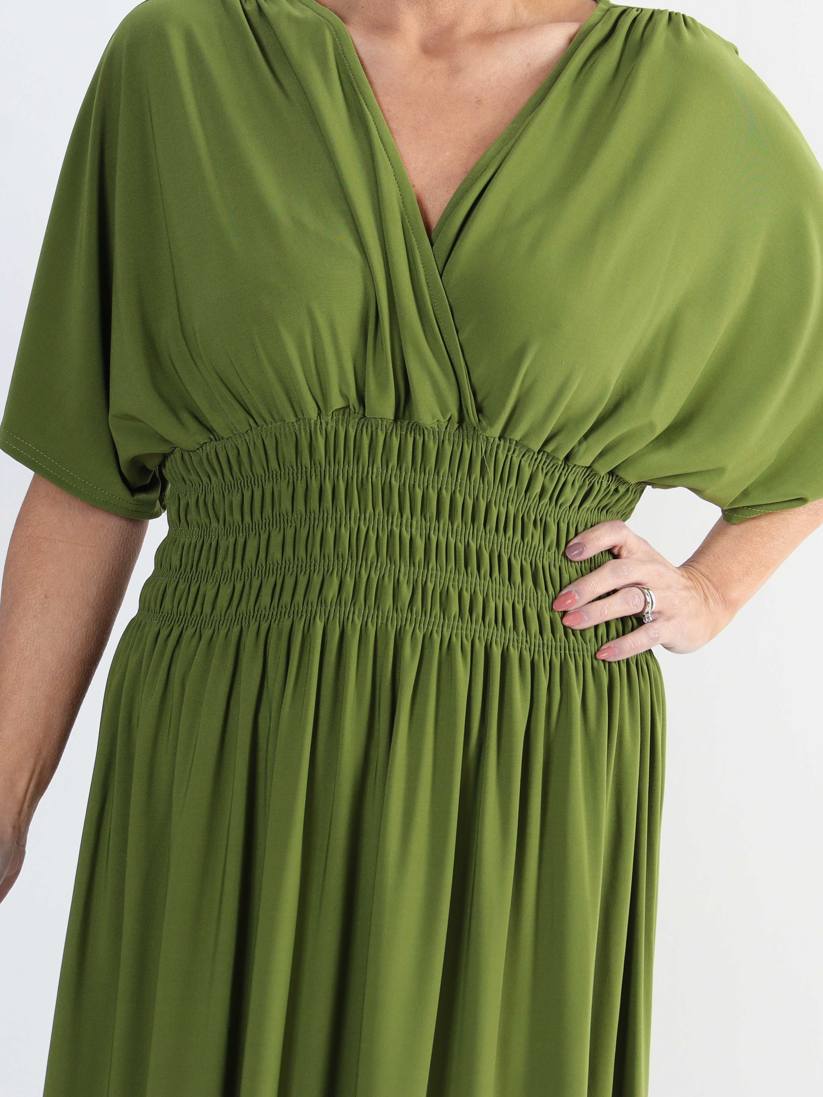 Pams Plain - Elastisk plus size klänning med smock